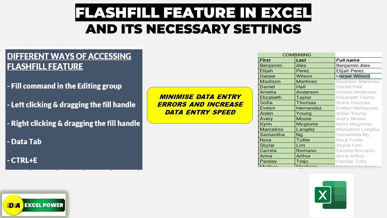 Excel Flash Fill - Quickly combine, extract and transform Data in Excel ...
