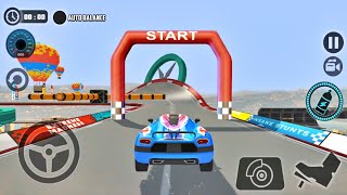 impossible Car Tracks 3D Stunt Mode - Blue Car Driving All Levels Completed - Android Gameplay screenshot 5