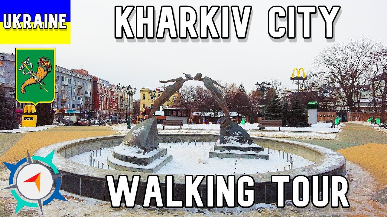 ХАРЬКОВ, УКРАИНА - Прогулка по городу за 15 дней до начала войны - Старый городской центр