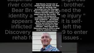 Tragic Update: 'Alaskan Bush People' Star Matt Brown Found Dead at 43 #shorts #couple #rip