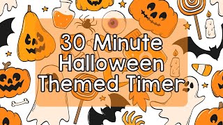 30 Minute Timer - Orange Halloween Theme - Calm Ending Chime Notification - Cute Halloween Aesthetic