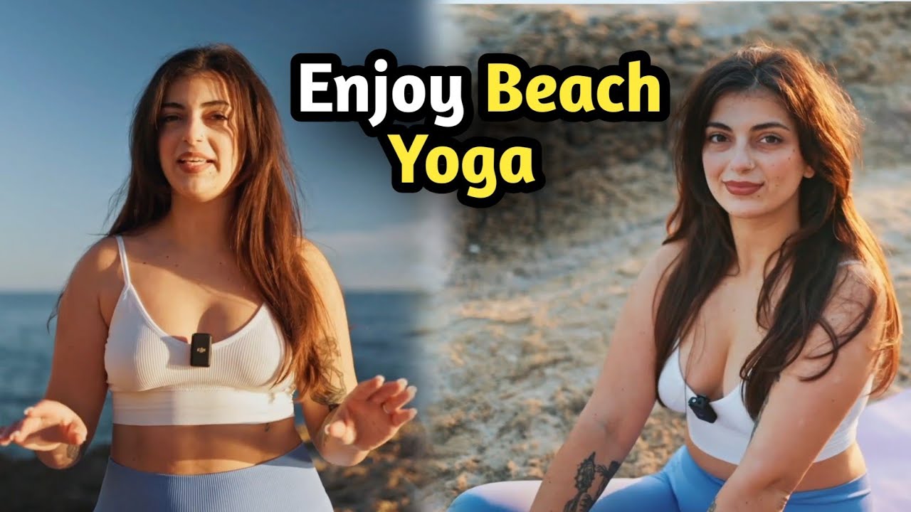 Stretching and yoga at the beach | Gentle Full Body Stretch | Easy Full Body Yoga Routine 5 minutes