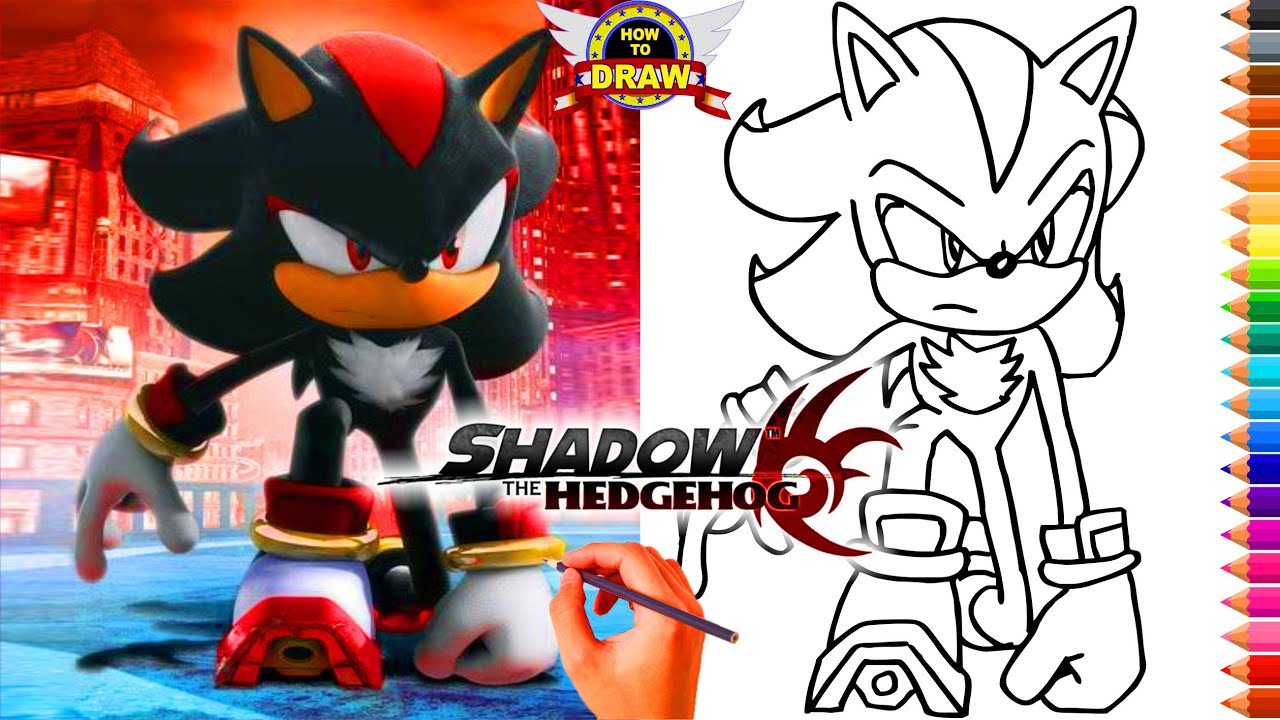 sonic the hedgehog and shadow the hedgehog (sonic) drawn by