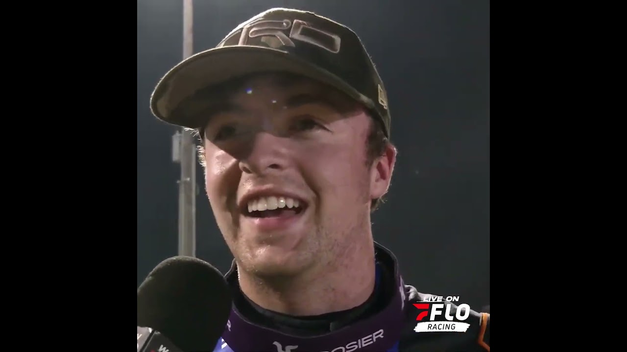 🏁 Jacob Denney reacts after his second #USAC Midget win of the season at Mitchell County. 🏆