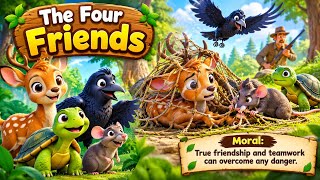 🦌🐢🐦🐭 The Four Friends | Heartwarming Moral Story for Kids | @minnimomentss5
