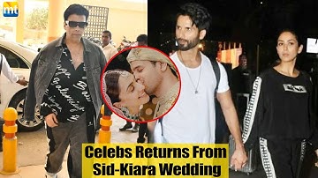 Shahid Kapoor, Mira Rajput & Karan Johar return from Sidharth-Kiara