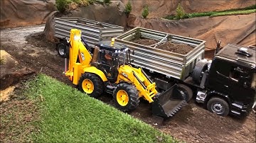 Amazing RC Jcb 5CX Backhoe Loader with Scania ,,Black Pearl"