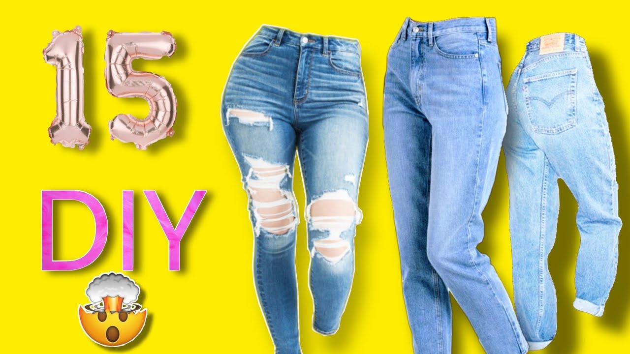15 👖🔥😱 jeans hacks for girls / how to diy jeans CLOTHING TRICKS HACKS #diy #asmr - YouTube