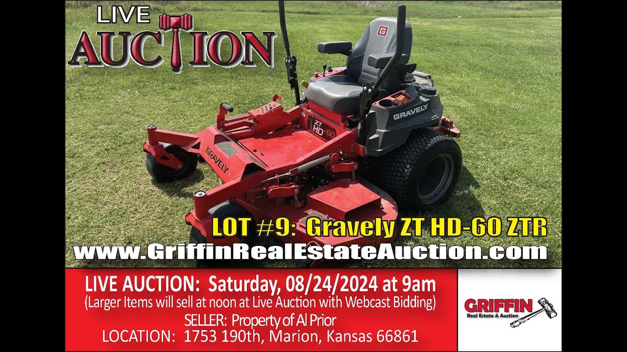 LOT #9: Gravely ZT HD-60 ZTR (8/24/2024 Prior Auction) - YouTube