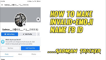 How to make Invalid+Emoji name fb id.SADMAN TRICKER.