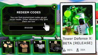 3 NEW CODES & UPDATE!!  Tower Defense X Roblox 