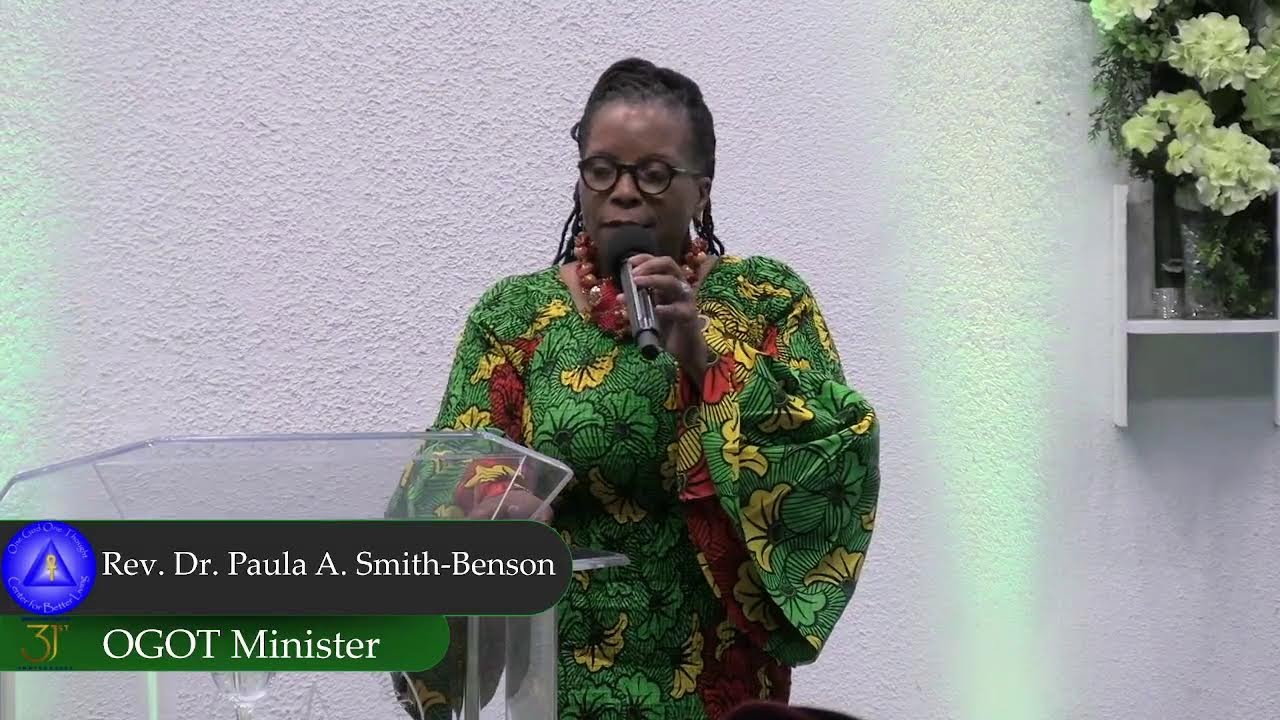 Title: “YOU HAVE THE RIGHT TO REMAIN SILENT-The Sovereignty of the Silence and the Power of the I AM”
Speaker: Rev. Dr. Paula Smith-Benson

Scriptures:
Matthew 27:12–14 (KJV) And when he was accused of the chief priests and elders, he answered nothing. Then said Pilate unto him, Hearest thou not how many things they witness against thee? And he answered him to never a word; insomuch that the governor marveled greatly.

Mark 14:61–62 (KJV) But he held his peace, and answered nothing. Again the high priest asked him, and said unto him, Art thou the Christ, the Son of the Blessed? And Jesus said, I am: and ye shall see the Son of man sitting on the right hand of power, and coming in the clouds of heaven.

BULLETIN POINTS

1. Practicing the Presence of God through Prayer, Meditation and the Silence is the superhighway of the soul, proclaiming the Sovereignty of the Silence.

2. It is impossible to hear the "still small voice" at “headquarters” while listening to the noise of the crowd.

3. Turning down the noise allows me to tap into the Power of the I AM - Life, Love, Wisdom, Power, and Substance.

THE ANTHEM OF THE SILENCE

LESSON SPEAKER: Turn down for what? | CONGREGATION: For the Christ in me.
============================================

One God One Thought Center for Better Living
Rev. Bernette L. Jones, Senior Minister
Rev. Jeannette B. Gatewood-Johnson, UFBL Minister
Rev. Judith L.C. Hokhmah, UFBL Minister

OGOT.ORG

Contact us: onethought@ogot.org

To join OGOT or to learn more about this unique spiritual community, complete this form: https://form.jotform.com/222946074572057

Support OGOT: https://www.ogot.org/#giving
Text to Give: Text OGOT To 833-245-8509