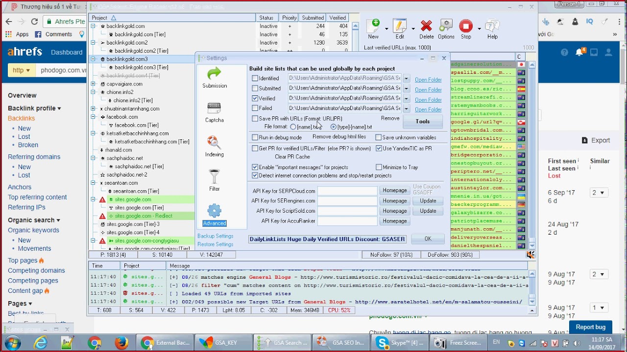 GSA Search Engine Ranker Phần mềm SEO Backlink tự động