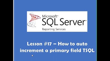 Lesson #17 – How to auto increment a primary field TSQL