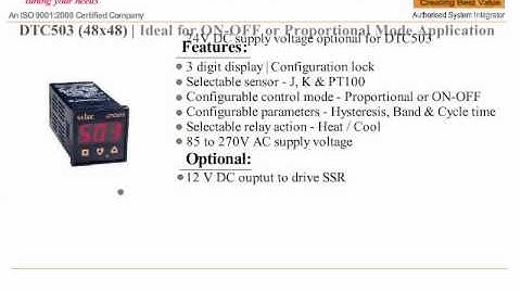 SELEC TEMPERATURE CONTROLLER DTC503 TEMPERATURE CONTROLLER