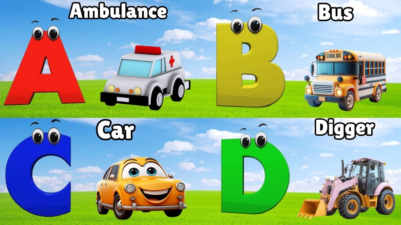 Песня про алфавит (ABC), песня про транспорт, песня про алфавит, обучающая песня про алфавит от А...