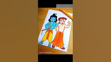 How to draw Chota Bheem and Krishna || Chota Bheem and Krishna drawing easy step by step 😍✨