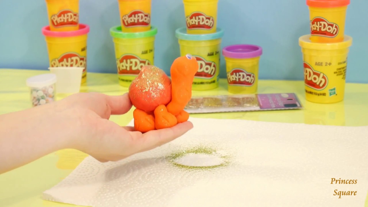 Making  a PlayDoh Turtle With Glittery Shell - YouTube