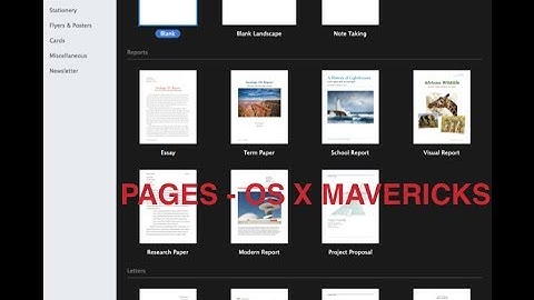 Pages - OS X Mavericks Update