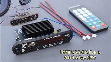 TPA3116D2 Gold-AP55 Bluetooth Audio Music Player | 2x50W With Built In USB, SD-Card, FM