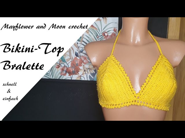 Bikini Top mit Picot Rand häkeln/ Sommertop Bralette häkeln