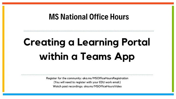 MS National Office Hours - Creating a Learning Por...