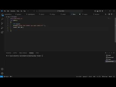 code to print a table in c programming language tutorial - YouTube