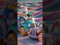 Bunny’s Candy Tow Truck 🚛🐰🍬 #shorts  #cartoon #funny #cute  #bunny #kidsshorts