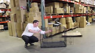 How to Setup a Dog Crate with Double-Doors - Cage w/Divider - Live by Tv Host Bill Confidence Purchase this item in stores today or online - http://www.dogcrate.com Simple to Install - Versatile Design allows for extremely easy