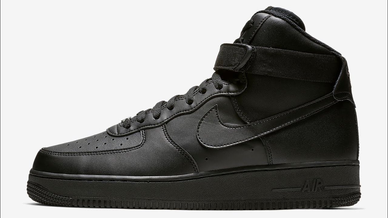 Nike Air Force 1 High Black Unboxing - YouTube