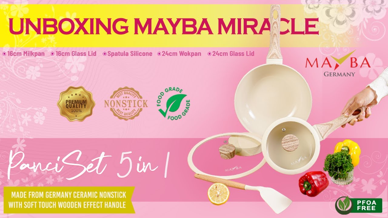 PANCI SET MAYBA MIRACLE + Mpasi PFOA FREE AMAN SEHAT / PANCI KERAMIK MUTIARA AWET Tahan Lama