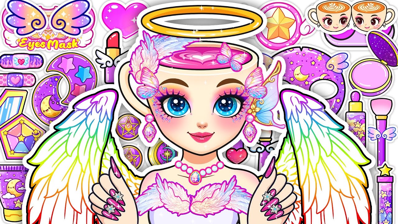 🌸Paper DIY🌸BRAINROT BALLERINA CAPPUCCINA Angel 👑 Skincare + Makeup + Nails💄💅 Blind Bag Unboxing ASMR