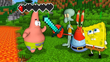 Minecraft Speedrunner VS 3 Hunters - Spongebob 3D Animation