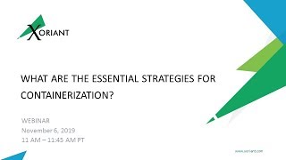 What are the essential strategies for Containerization? Wealth