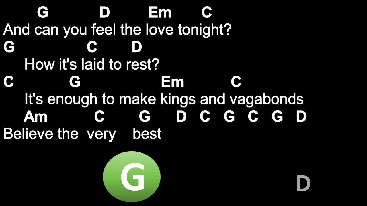 Can You Feel The Love Tonight - The Lion King - Ukulele Chords