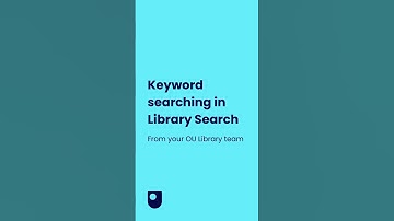 Keyword searching in Library Search #shorts #openuniversity #studytips