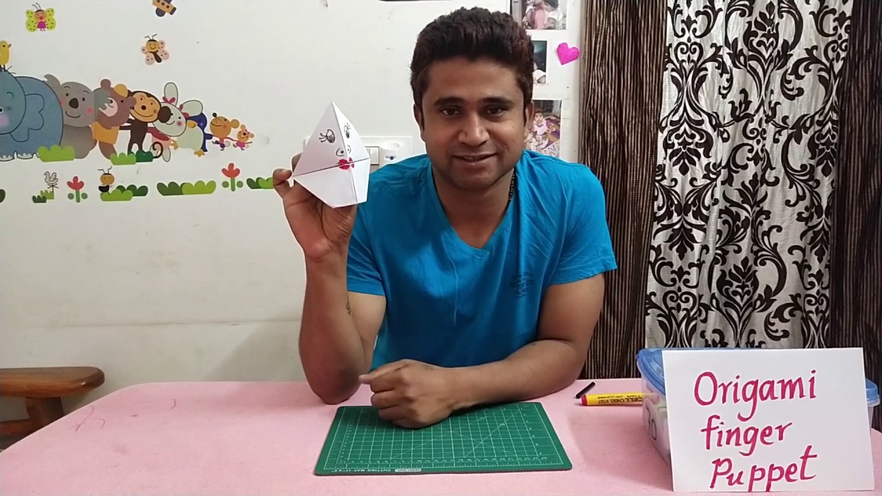 Origami finger puppet in telugu YouTube
