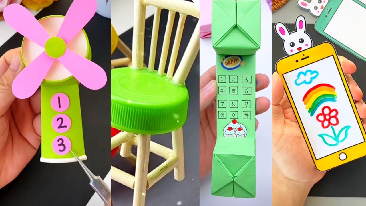 4 EASY CARFT IDEAS/school carft idea/DIY carft/School hacks/ Origami ...