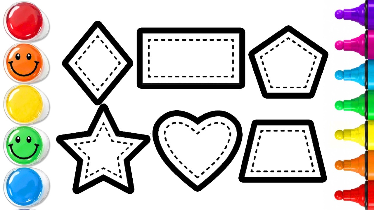 How To Draw Colorful 2D Geometric Shapes | Easy Step By Step Tutorial ...