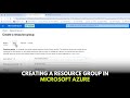 Creating a Resource Group in Microsoft Azure