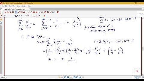 Example on determining convergence or divergence of a telescoping series (Section 11.2, part 3)