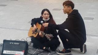 Pop cover live (슈스케 출신 남녀) 홍대버스킹 20170607수 [Korean Hongdae Kpop Street Busking]