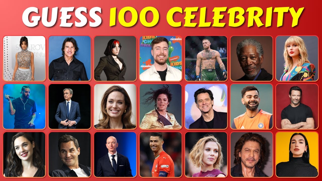 Guess the Celebrity in 3 Seconds  | 100 Most Famous People In The World