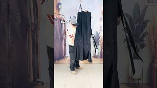 Black On Black Daman Work Abaya #abaya #onlineshopping #hijabfashion #sialkot