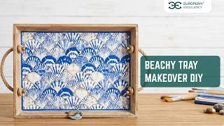 Beachy Tray Makeover DIY 🐚 | Coastal Napkins & Sparkling Details ✨