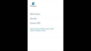 Merged 2025 EDEXCEL GCSE Greek Paper 4h Question Paper And Mark Scheme 1gk0 4h Higher Tier