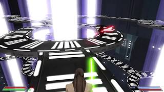 Qui-Gon Jinn and obi wan kenobi vs Darth maul - jedi knight jedi academy