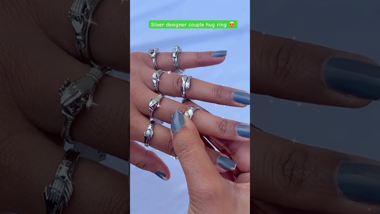 Beautiful silver designer couple hug ring 💍😍 with 70% discount 