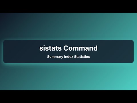 Master Splunk sistats Command for Summary Index Statistics | Fast Data Analysis