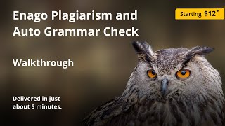 Enago Plagiarism and Auto Grammar Check Walkthrough